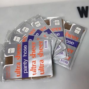 💗NWT Ultra Sheer Panty Hose Plus Size Lot 6 pair